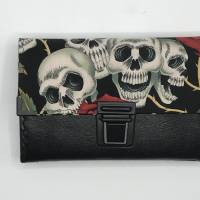 Geldbörse Geldbeutel Geldtasche - Skull Totenkopf Baumwolle Kunstleder Bild 7