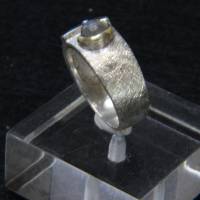 Labradorit Ring Gr. 49 925er Sterling Silber gebürstet mit Goldauflage Bild 7