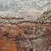 Acrylmalerei auf Leinwand, abstrakte Landschaft in tollen Naturtönen und edler Dekoration in Kupfer, Wandbild, Wohnraumdekoration Bild 5