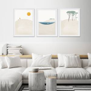 Set von 3 sommerlichen Kunstdrucken, Sonne und Meer Kunstdruck, Strand Kunstdrucke Bild 5