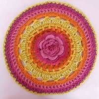 Mandala Boho Deko Kissen * Relief Crochet/ Yoga/ Häkel Liebe *NEU * Bild 2