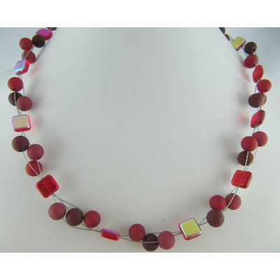 Kette / Collier Perlen Polaris Rot (608)