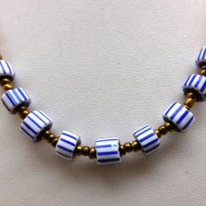 Halskette - bronzefarbene Rocailles und Chevron Perlen - 39-42,5cm Bild 4