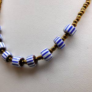 Halskette - bronzefarbene Rocailles und Chevron Perlen - 39-42,5cm Bild 5