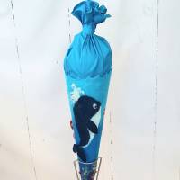 Schultüte "Unterwasserwelt, Krake, Wal"  70cm, Filzschultüte, gefilzte Schultüte, Zuckertüte Bild 3