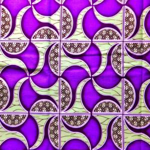 Wachsdruck-Stoff - 50cm - grün, lila violett - afrikanischer Baumwollstoff Bild 3