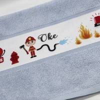 Handtuch Feuerwehr, ideal für zuhause oder Kindergarten, Gästehandtuch, mit Namen personalisiert Bild 5