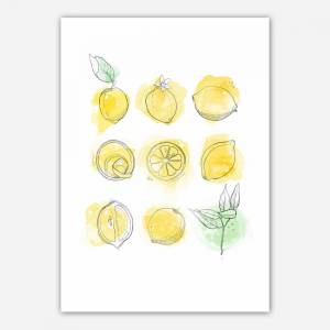 Zitronen Kunstdruck, Küche Wandkunst Bild 2