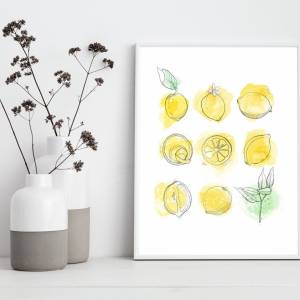 Zitronen Kunstdruck, Küche Wandkunst Bild 4