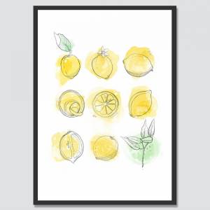 Zitronen Kunstdruck, Küche Wandkunst Bild 5