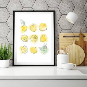 Zitronen Kunstdruck, Küche Wandkunst Bild 6