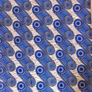 Wachsbatik-Stoff - 50cm/Einheit - Blau, Beige - afrikanischer Baumwollstoff - Wachsdruck Bild 3