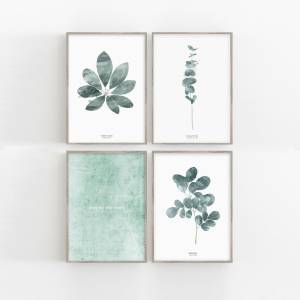 Set von 4 botanischen Kunstdrucken, moderne Blätter Kunstdrucke Bild 2