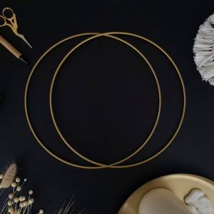 Metallring golden 25cm für DIY Traumfänger, Makrameeprojekte und Blumenkränze Bild 2