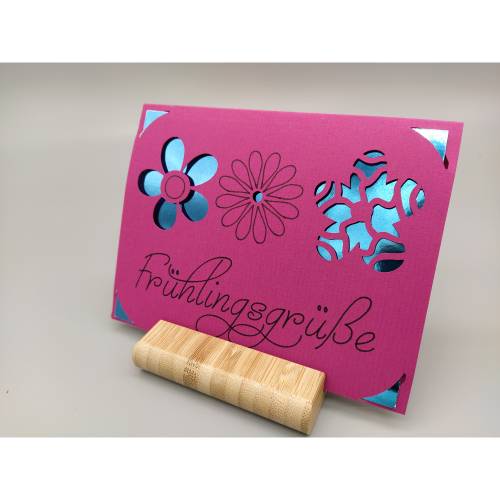 Frühlingsgrüße Karte Drei Blumen