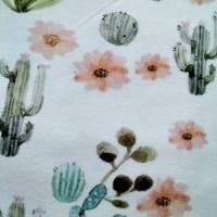 Baumwolljersey von Stenzo mit Kaktus im Digitaldruck, creme, bunt, 0,50 x 1,55m Bild 2
