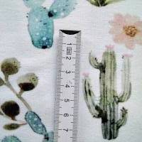 Baumwolljersey von Stenzo mit Kaktus im Digitaldruck, creme, bunt, 0,50 x 1,55m Bild 4