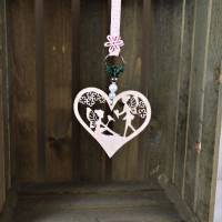 Fensterdeko Herz mit Elfenmotiv in shabby rosa Bild 2