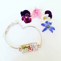 Armband echte Blumen elegant Vergissmeinnicht Bild 1