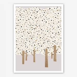 Terrazzo Kunstdruck, Abstrakter Wald Kunstdruck, abstrakte Bäume Kunstdruck Bild 2