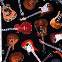19,00 EUR/m Meterware Timeless Treasures Musik Gitarren US-Designerstoff Kissen Decken Taschen Accessoires Kleidung Bild 2