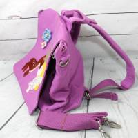 Kindergartentasche Rucksack Fee mit Reh 100% Baumwolle brombeer / lila mit abnehmbaren Rucksackträgern Bild 3