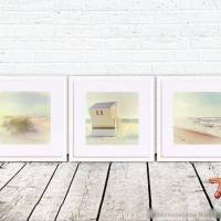 STRANDSICHTEN Maritimes Triptychon auf Holz Leinwand oder Print Wanddeko Landhausstil VintageStyle Retro handmade kaufen Bild 4