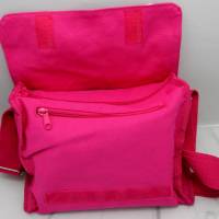 Kindergartentasche Schultertasche Einhorn 100% Baumwolle pink ca. 25 x 21x  8 cm personalisierbar Bild 4