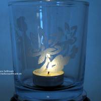 Windlicht "Elfe" mit #Elfe und #Blumenmotiven, #Handgravur Bild 9