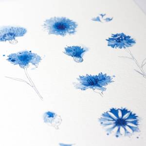 Set von 3 Kunstdrucken, Aquarell Kornblumen Druck, Lavendel Druck Bild 5