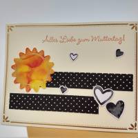 Muttertagskarte Sonne im Herzen und Umschlag Bild 1