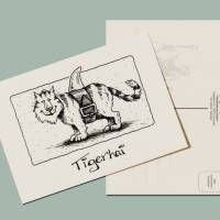 Postkarte TIGERHAI von Künstlerin Dagmar Lüke I lustige Tiermotive Bild 1