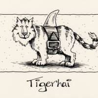 Postkarte TIGERHAI von Künstlerin Dagmar Lüke I lustige Tiermotive Bild 2