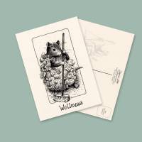 Postkarte WOLLMAUS von Künstlerin Dagmar Lüke I lustige Tiermotive Bild 1