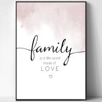 Printset ROSEN FAMILY IS A LITTLE WORLD MADE OF LOVE 3er Prints Bilder Poster Bilderset Kunstdrucke dekorativ - Bild 5
