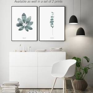 Aquarell Eukalyptus Zweige Kunstdruck, Eikalyptus grüner Blatt Kunstdruck, Eukalyptus Poster, Wohnzimmer Wandkunst Bild 4