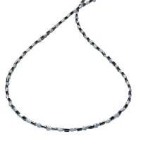 hellblau-anthrazit farbige Halskette, Hämatit mit Mabé-Perlen, zartes Halscollier 45 cm Bild 1