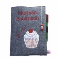 Personalisiertes Backbuch  aus Filz A5,,Cupcake, Muffin,, Bild 1