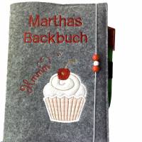 Personalisiertes Backbuch  aus Filz A5,,Cupcake, Muffin,, Bild 3