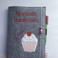 Personalisiertes Backbuch  aus Filz A5,,Cupcake, Muffin,, Bild 4