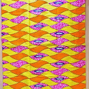 Supreme Wachsbatik-Stoff - 50cm/Einheit - Wogen gelb orange pink - Baumwolle Bild 4