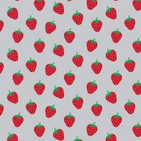 Baumwollstoff Popeline Erdbeeren – hellgrau - rote Erdbeeren auf hellgrau 1,50m Breite Frühlings Stoffe Bild 1