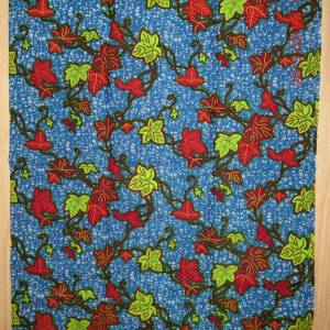 Wachsbatik-Stoff - 0,5 Meter - Efeu, blau, grün, rot - fester Baumwollstoff Bild 3