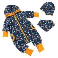Baby Jungen Overall Jumpsuit LYBSTES "Pflanzentraum" Geschenk Geburt Übergangszeit Winter Stoffauswahl Bild 1