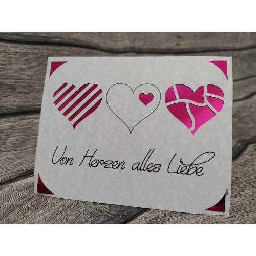 Liebe Grüße mit einer tollen Herzkarte