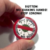 No shaking hands! Stop Corona! Button Bild 3