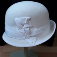 Filzhut Weiß Origami Bild 1