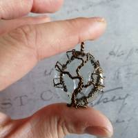 " Kupfer " Lebensbaum Anhänger aus einer Kupferdraht Fassung mit Crackle Glas Cabochon Bild 10