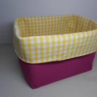 Stoffkorb "Bressanone" Baumwolle pink/ gelb Bild 1