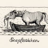 Postkarte SEEPFERDCHEN von Künstlerin Dagmar Lüke I lustige Tiermotive Bild 2